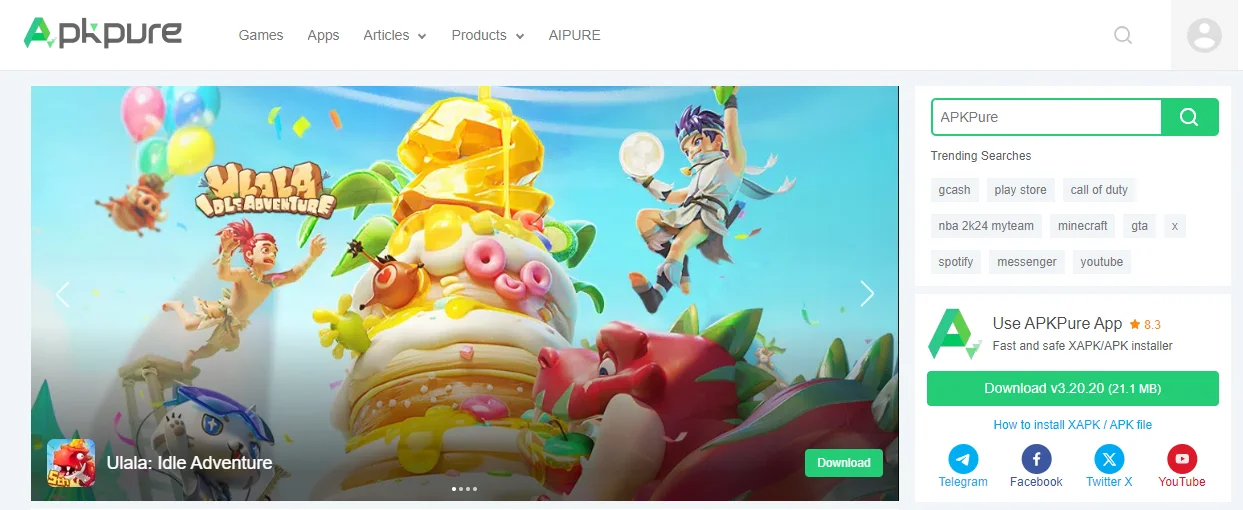 APK Pure - google play store alternative