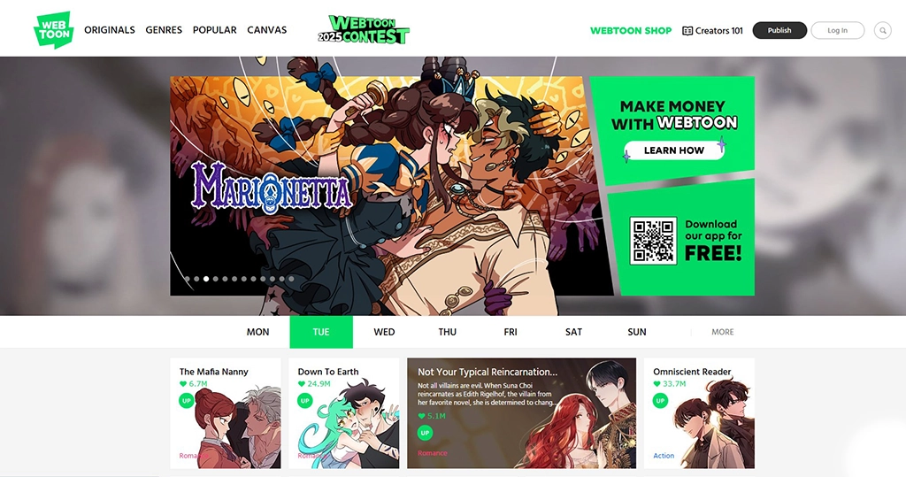 Webtoon - Mangapark Alternatives