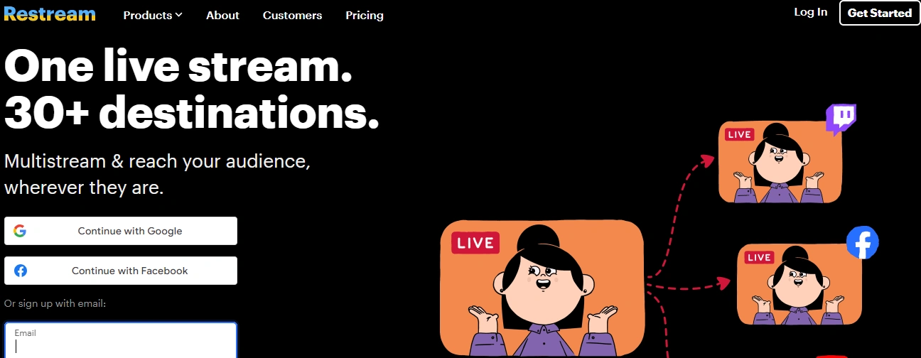 Restream - free live streaming app