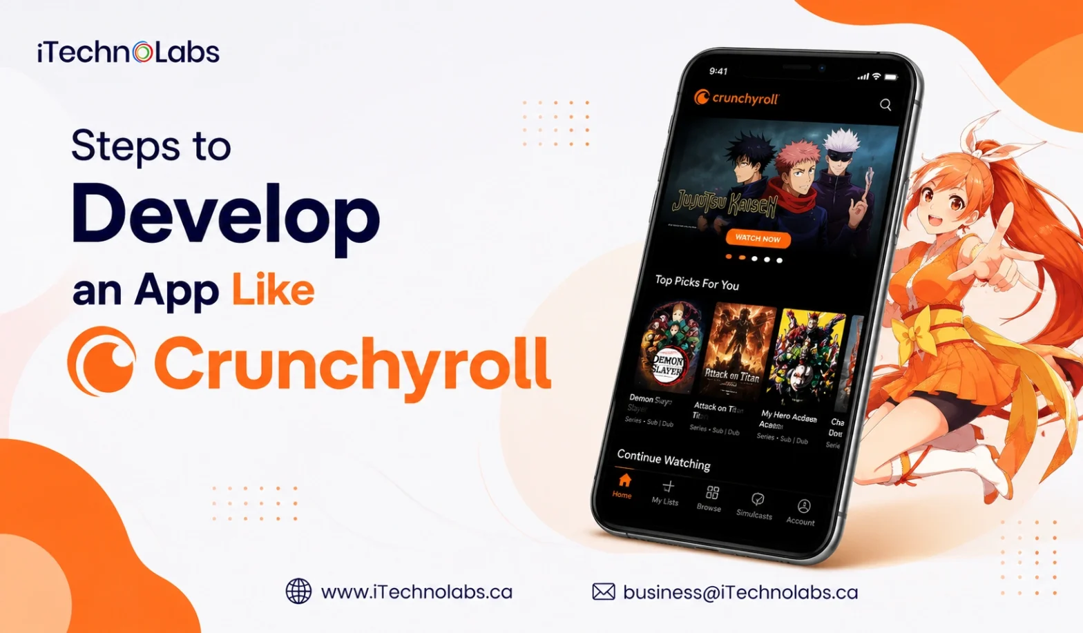 Steps to Develop an App Like Crunchyroll